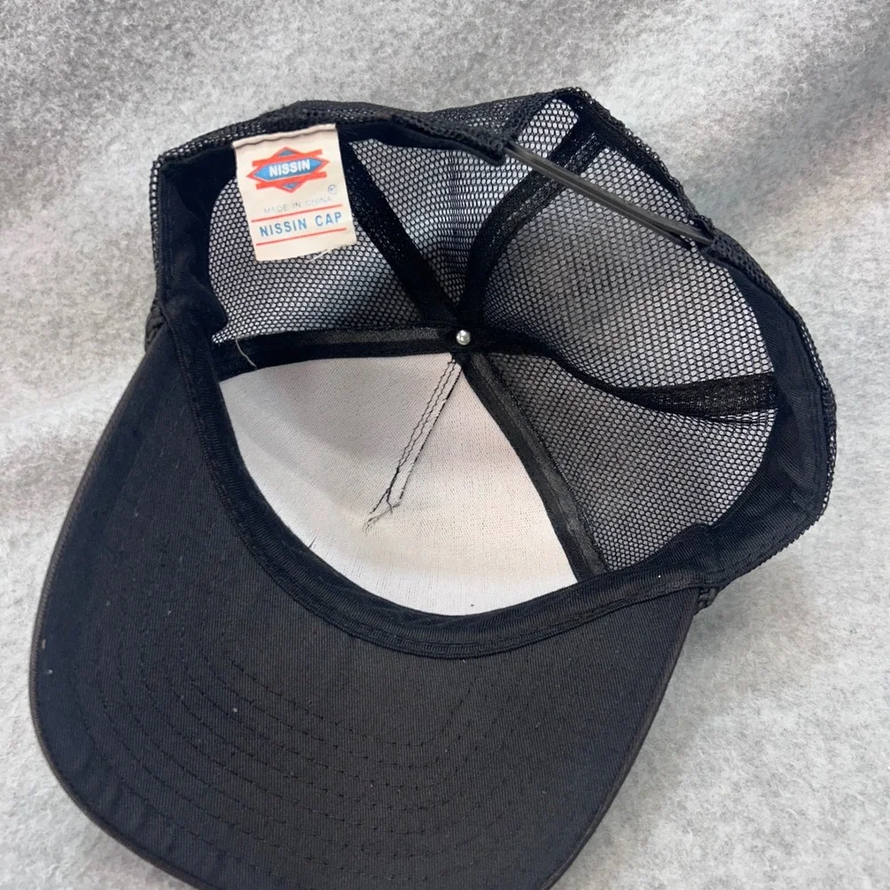 Granger Feed & Supply Mens Black Nissin Trucker Hat Mesh Snapback OSFM